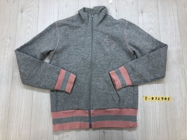 le coq sportif ルコック レディース ロゴ ステッチ入り ジップ ジャケット M 杢グレー