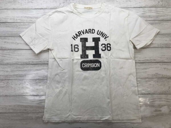 HARVARD ハーバード大学 レトロ アメカジ アイビー スポーツ カレッジ プリント 半袖Tシャツ メンズ 白