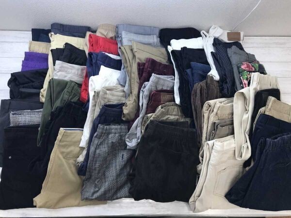 新品含む! EDWIN WEGO GLOBALWORK H&M など メンズ カジュアル スラックス チノ パンツ 計45点 まとめ売り 福袋 卸 フリマ サイズ混合