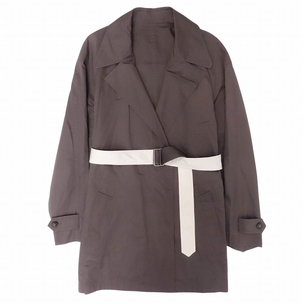 HERMES by Martin Margiela エルメス マルジェラ期 リバーシブル コート ジャケット ベルト コットン 34 S 茶色 レディース 【中古】 /TNT