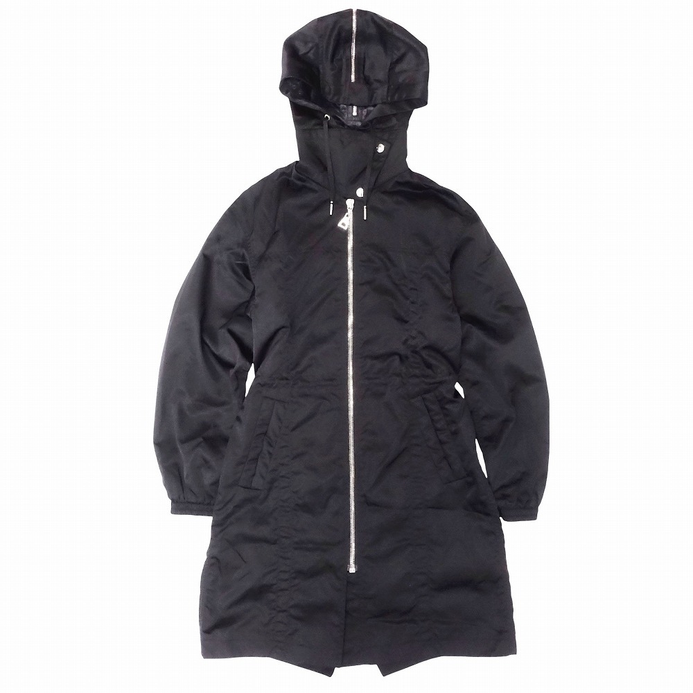 LOUIS VUITTON ルイヴィトン ナイロン フーデット コート ジャケット ドローコード付き ブルゾン 34 S ブラック レディース 【中古】 /TNT