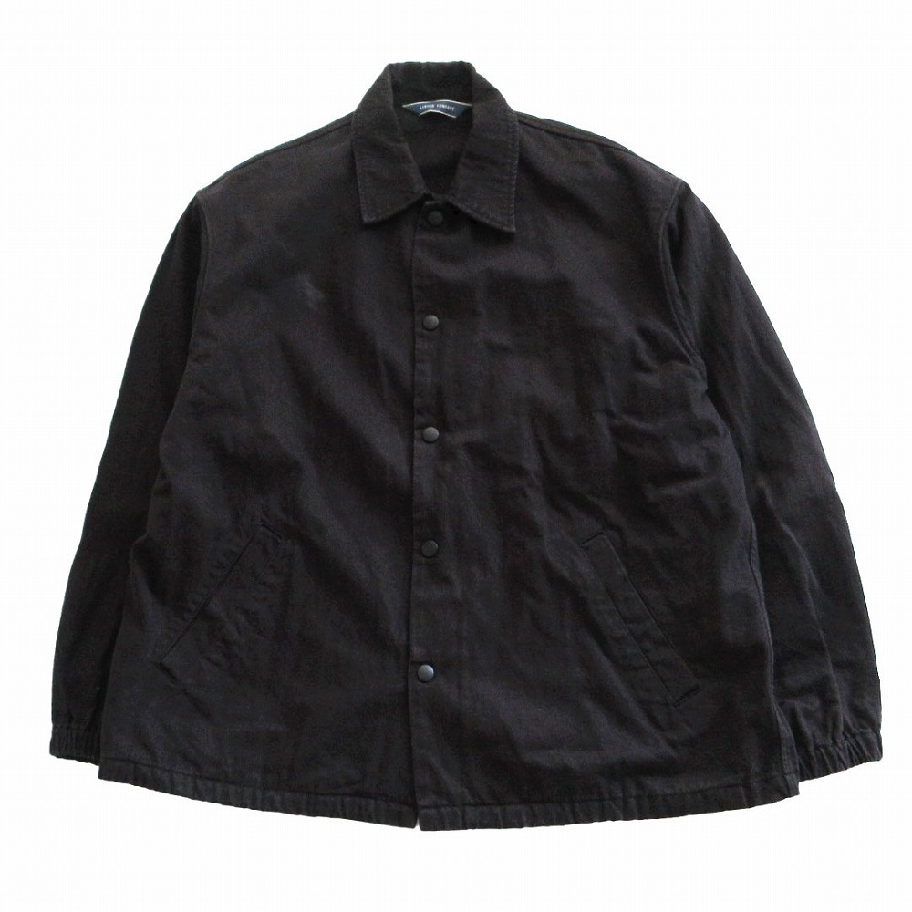 1LDK LIVING CONCEPT リビングコンセプト コットン リネン コーチジャケット アウター 192-90401 ブラック M メンズ 【中古】