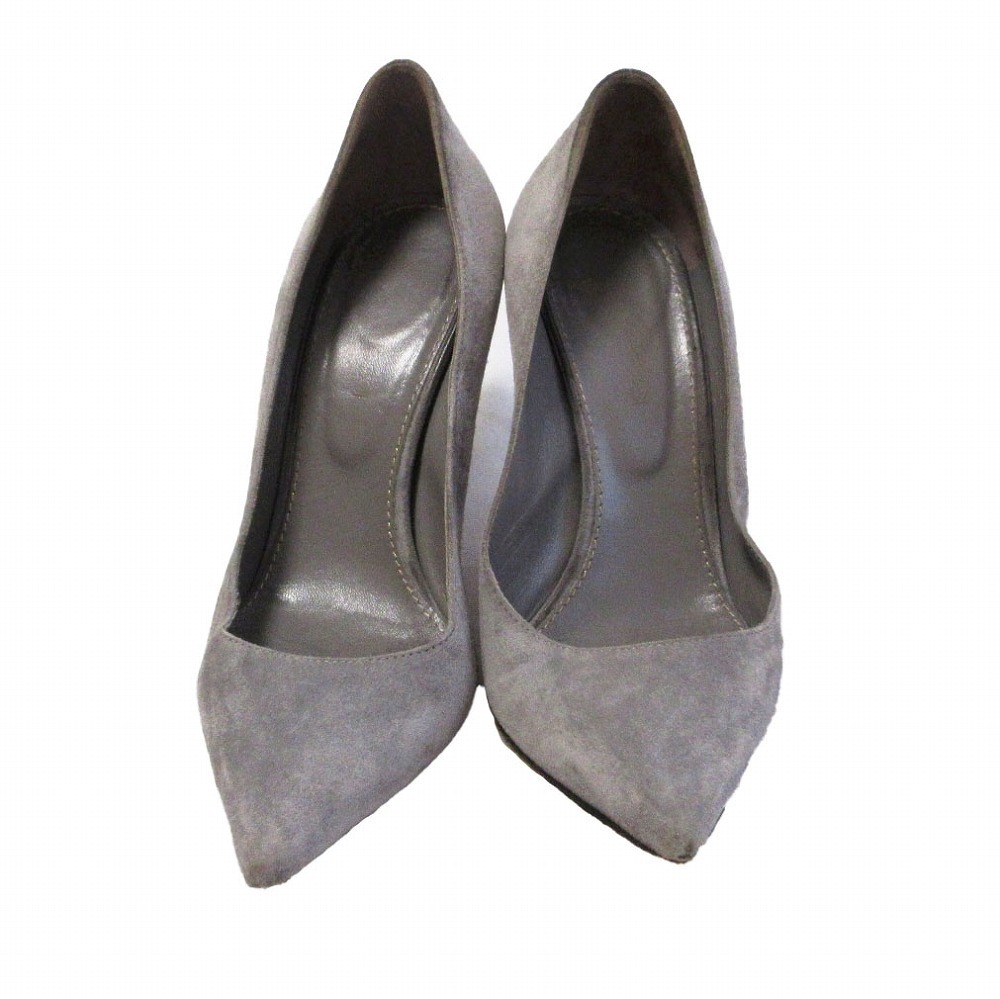 Sergio Rossi セルジオ ロッシ スエード ポインテッドトゥ パンプス グレー サイズ21.5cm レディース 【中古】