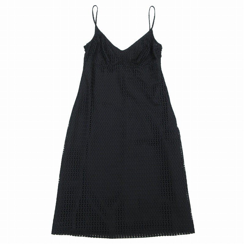 JIL SANDER ジルサンダー ヴィンテージ メッシュレース キャミソール ワンピースブラック サイズXS レディース 【中古】
