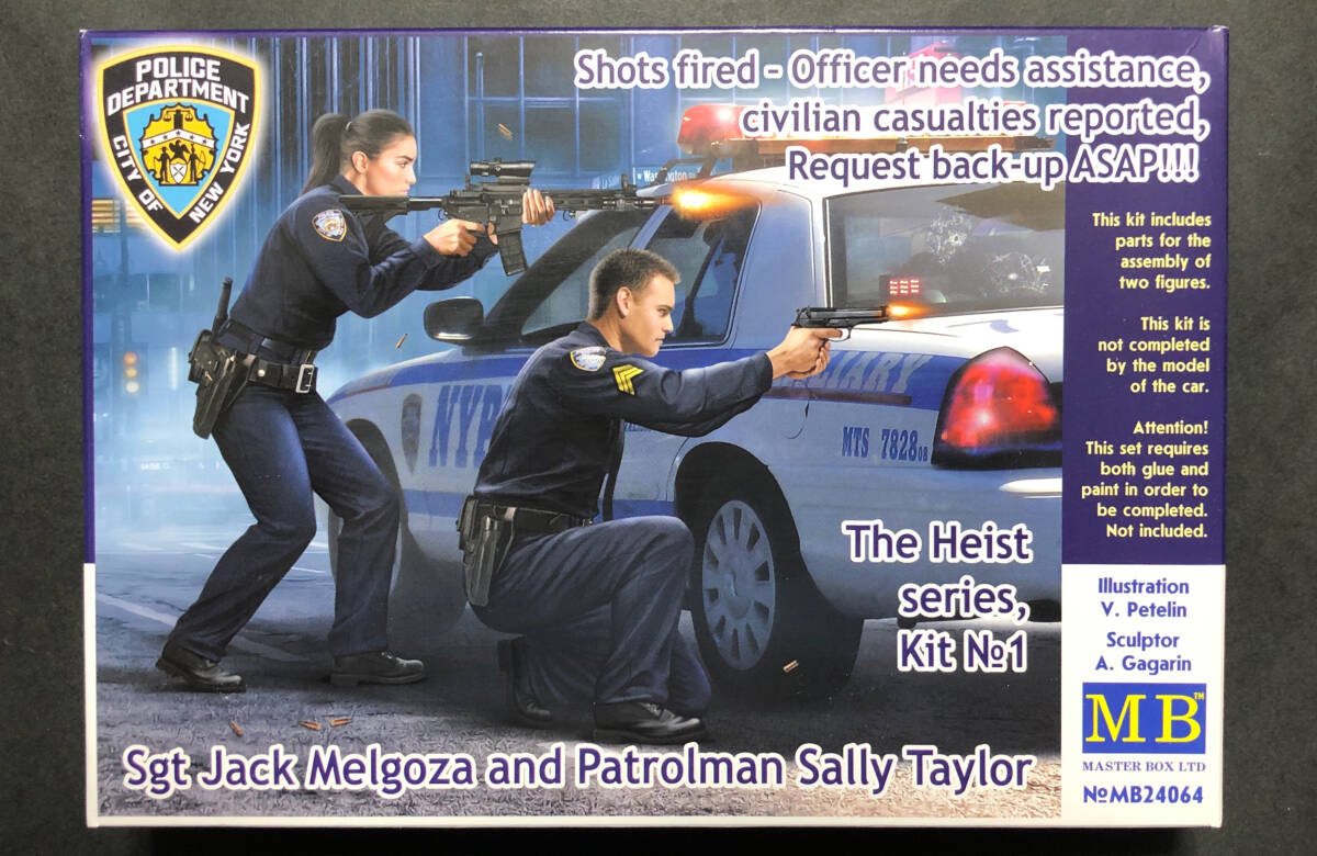 @中古絶版模型堂 MB 1/24 ジャック&サリー 警官 強盗鎮圧シリーズ Sgt Jack Melgoza and Patrolman Sally Taylor マスターボックス 
