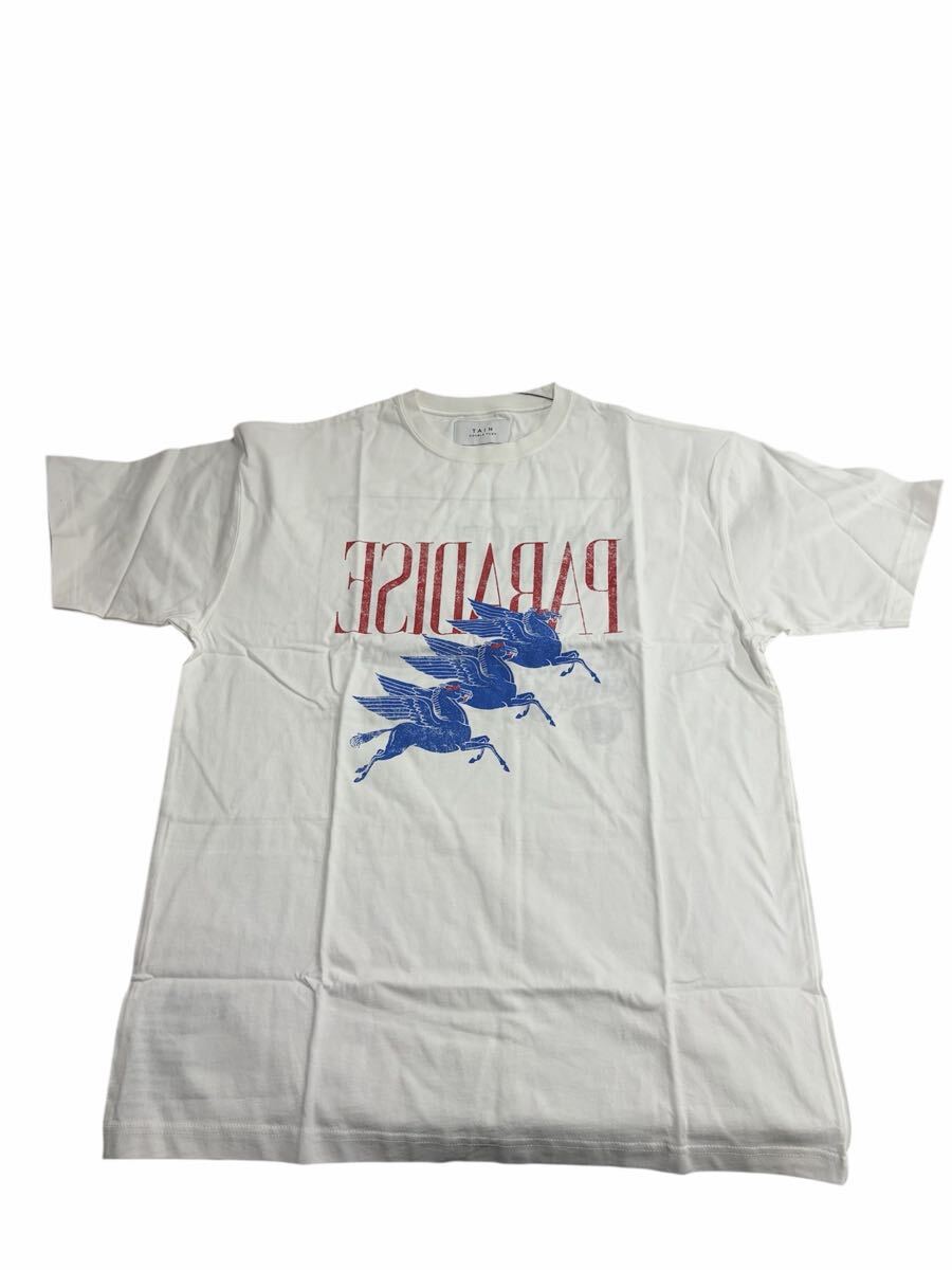 TAIN DOUBLE PUSH PARADISE プリントTシャツ L 白 ペガサス ストリート系 新品タグ付き