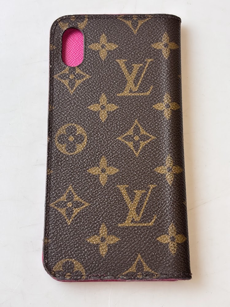 LOUIS VUITTON ルイヴィトン iPhone XS MAX ケース フォリオ レザー モノグラム ローズポップ M67481