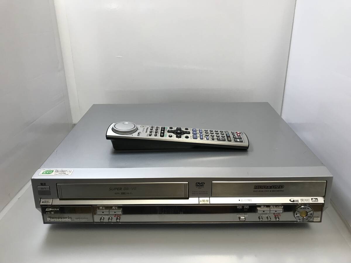 パナソニック VHS/DVD/HDDレコーダー DMR-E250V 純正リモコン付き　中古品9985