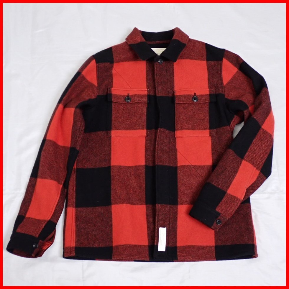 ★UNDERCOVER/アンダーカバー シャツジャケット 2/メンズS相当/レッド×ブラック/ブロックチェック/ウール/ネルシャツ&2000100112