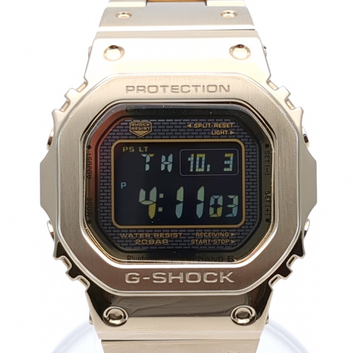 【美品】CASIO カシオ G-SHOCK ジーショック タフソーラー デジタル GMW-B5000 フルメタル 腕時計 ゴールド色 Bluetooth モバイルリンク