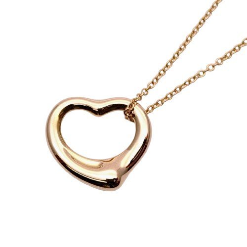 【新品仕上済み】 Tiffany&Co. ティファニー オープンハートネックレス K18PG 750 約4.2g 約40cm ジュエリー アクセサリー