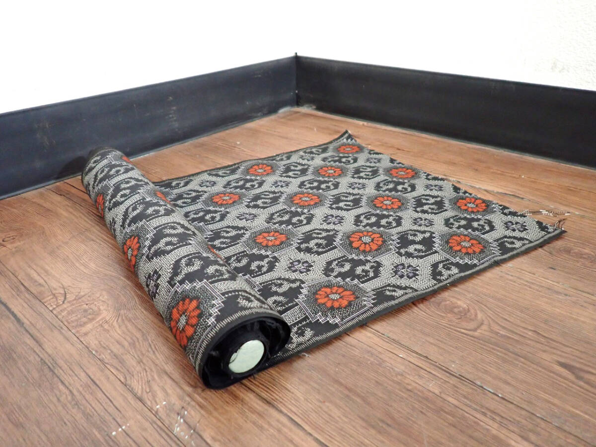 52765 中古 反物 370mm×8560mm 村山大島紬 織物 紬 着物 和服 伝統的工芸品 芸術 和装 絹 藍色 赤 紺 レトロ アンティーク