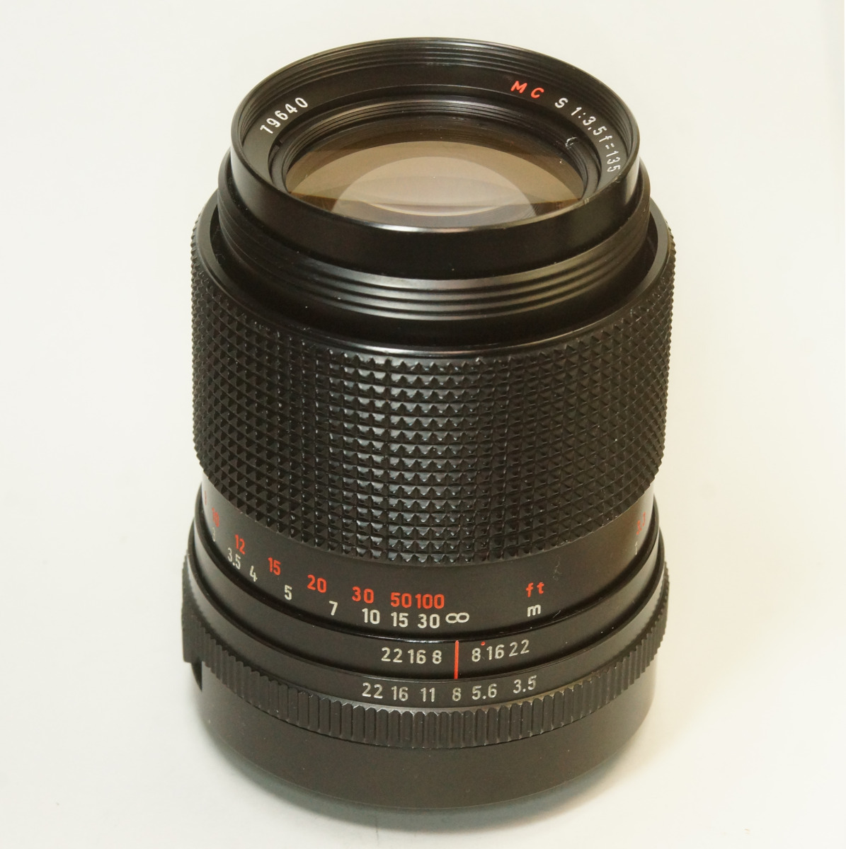 ドイツ製 Carl Zeiss Jena MC Sonnar 3.5/135 M42 95N-640 輸出仕様 RedMC ブラック 80年代