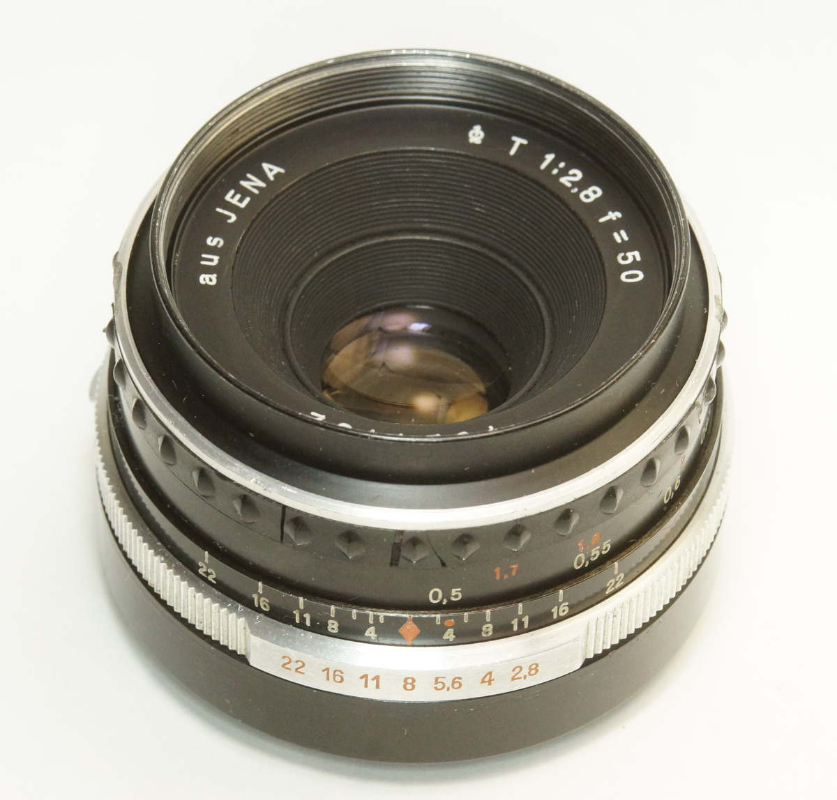 ドイツ製 Carl Zeiss Jena Tessar T 1:2.8 f=50 輸出仕様 Q1 レジン M42 914NB-132 絞羽6枚 Q1 絞込レバー 60年代