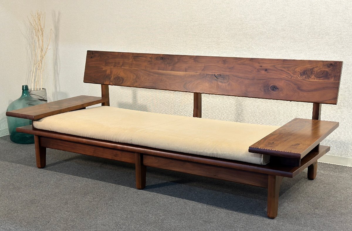 ■HIDA/飛騨産業■森のことば　Walutシリーズ　背クッションなし　3Pソファ　ウォルナット　3人掛け　無垢材　シンプル★埼玉発送★