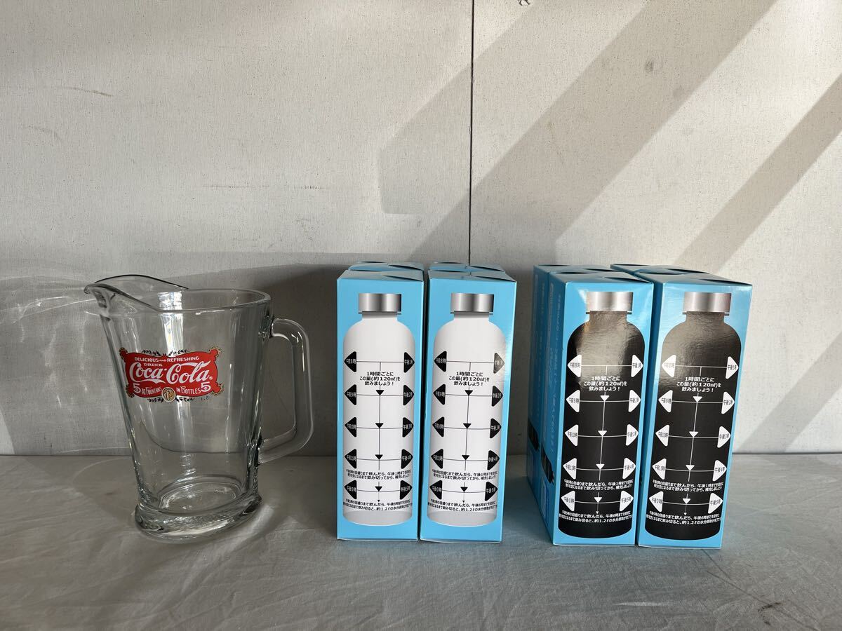 新品未使用 コカコーラ ノベルティ 目盛付き 水筒 8本 ジョッキ グッズ グラス コップ Coca-Cola 非売品 レア商品 希少 MADE IN USA 