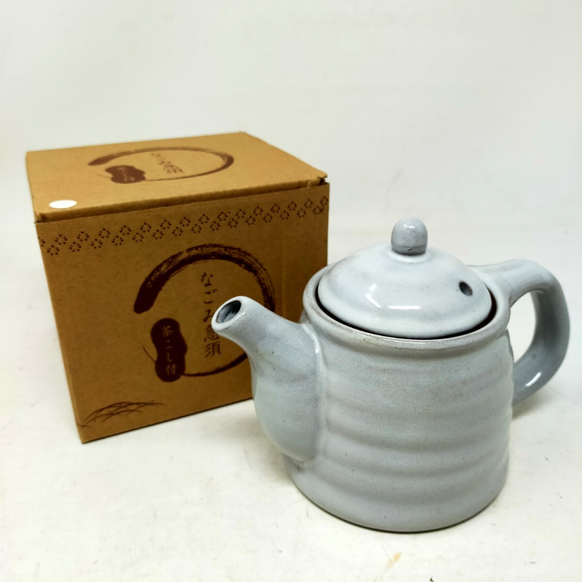 ●未使用●なごみ急須 茶器 茶こし付き 和食器 陶器 お茶 白磁 ⑥ S