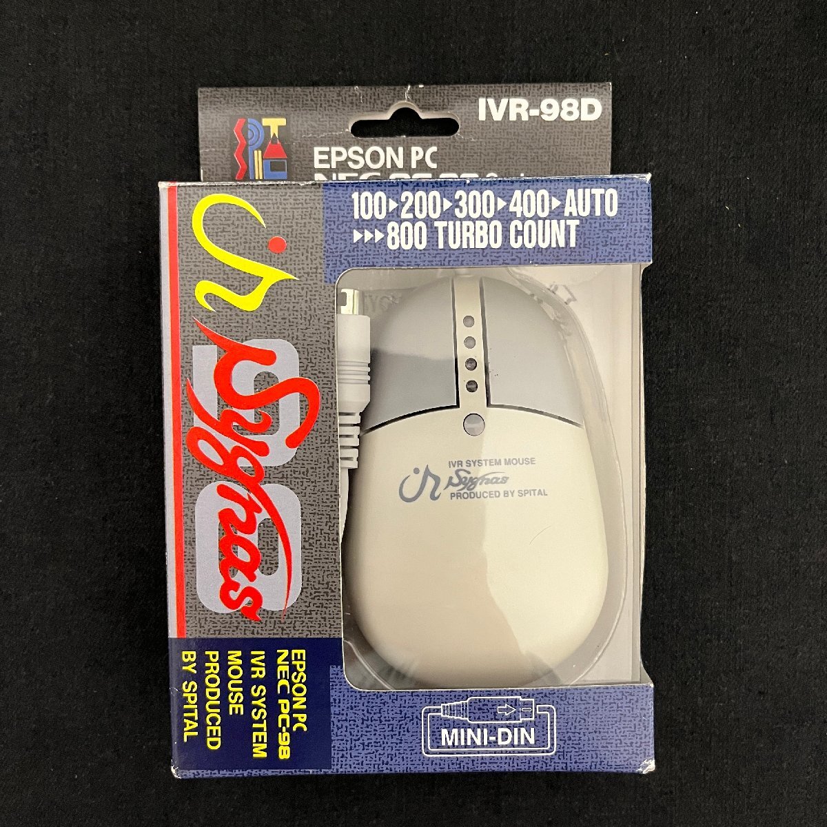 M261　スピタル産業　IVR-98D　PC-98用マウス　丸型端子　箱、保証書（説明書）付き　メンテナンス　動作確認済