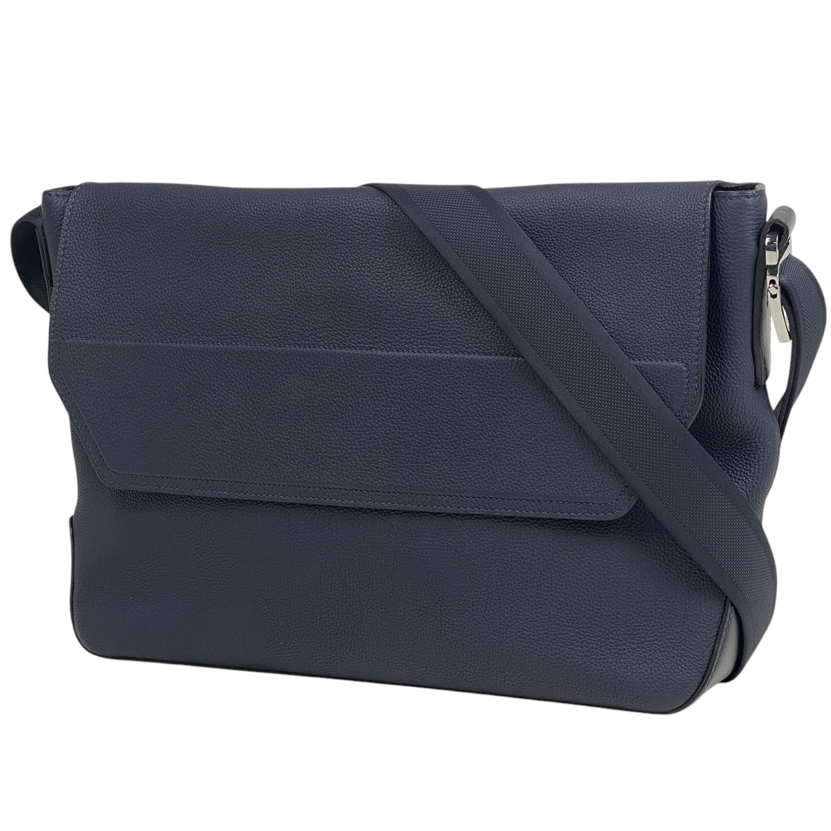 【在庫一掃】 エルメス シティニュース メッセンジャー 斜め掛け ショルダーバッグ トゴ ブルーニュイ A 【中古】