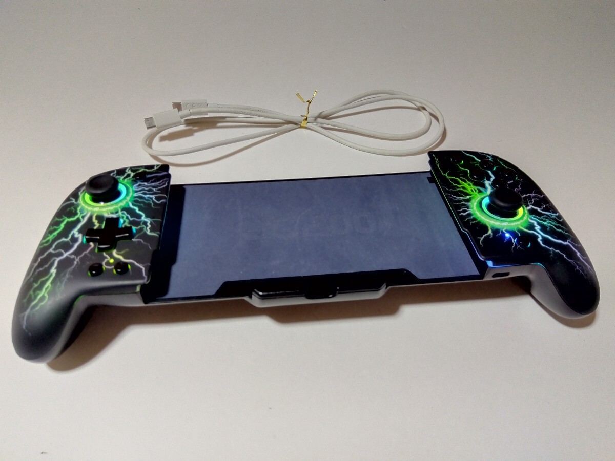 switch グリップ ワイヤレス コントローラー RGBライト 振動 連射 背面ボタン 互換品 JC200 ケーブル付属