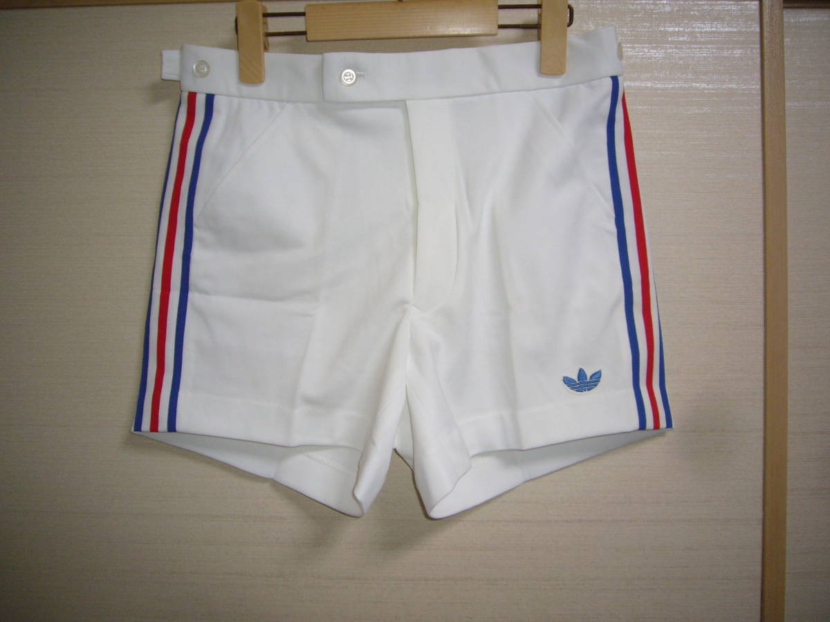アディダス ATP ７０’ｓビンテージパンツ白×青赤白 トリコロール Lサイズ