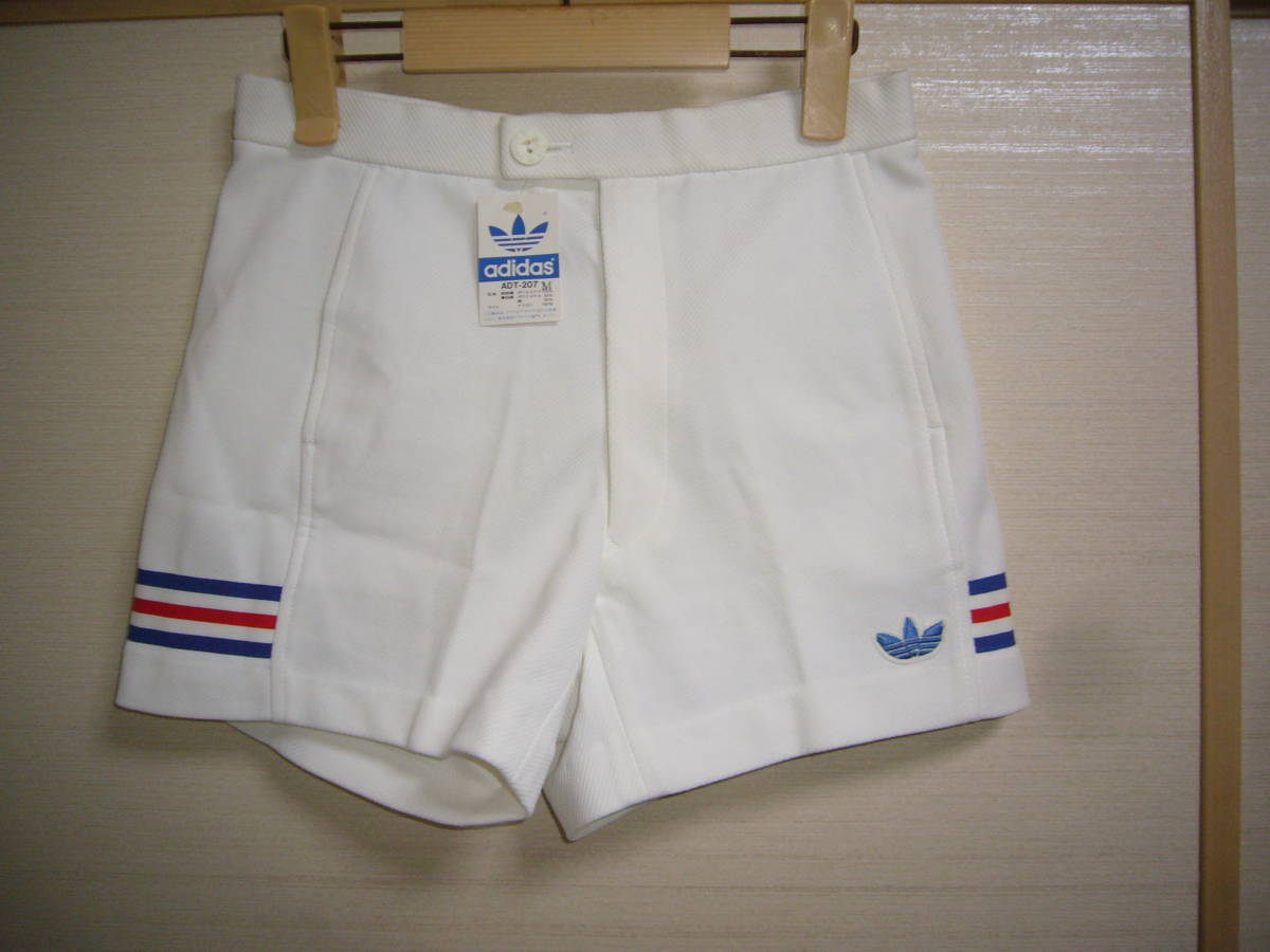 アディダス ８０’ｓビンテージパンツ白×青赤白 トリコロール Mサイズ