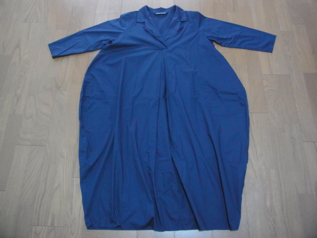 mizuiro ind ミズイロインド 七分袖 ロング ワンピース ネイビー USED