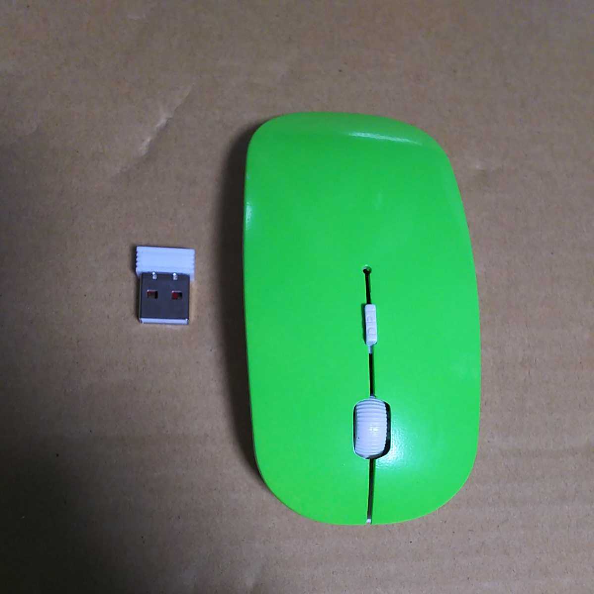 ◇ワイヤレスマウスサイレント 超薄型のUSB 2.4Gコンパクト省エネ グリーン