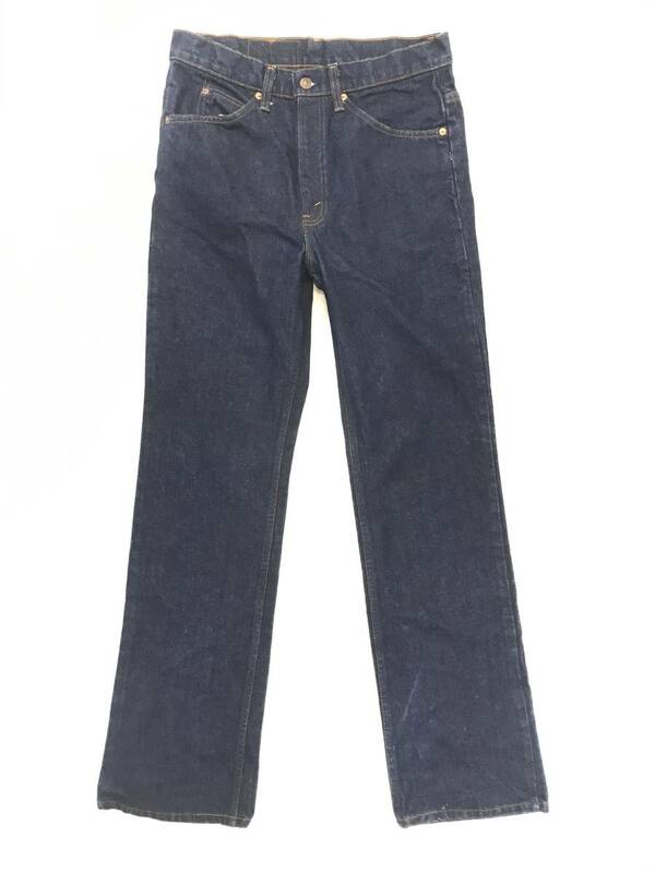 古着 1499 W33 デニム パンツ ビンテージ 80 70 60 USA vintage リーバイス Levi's ジーンズ 517 オレンジ ダメージ ヒゲ 濃紺