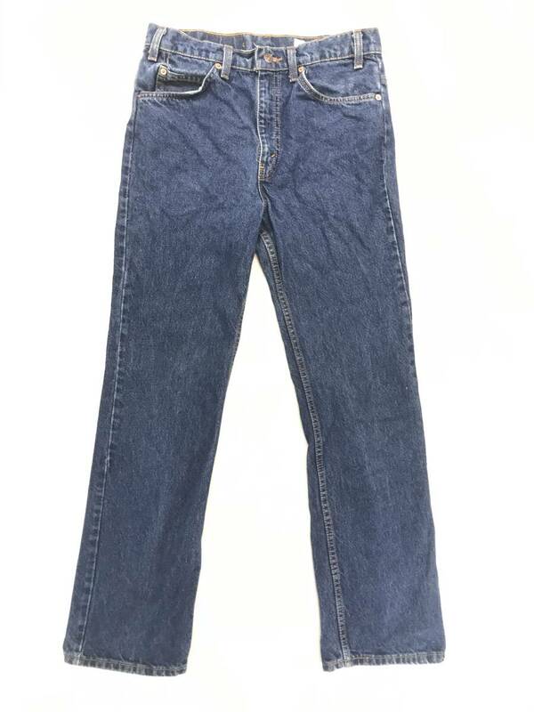 古着 1524 W33 デニム パンツ ビンテージ 80 70 60 USA vintage リーバイス Levi's ジーンズ 517 オレンジ ダメージ ヒゲ 濃紺