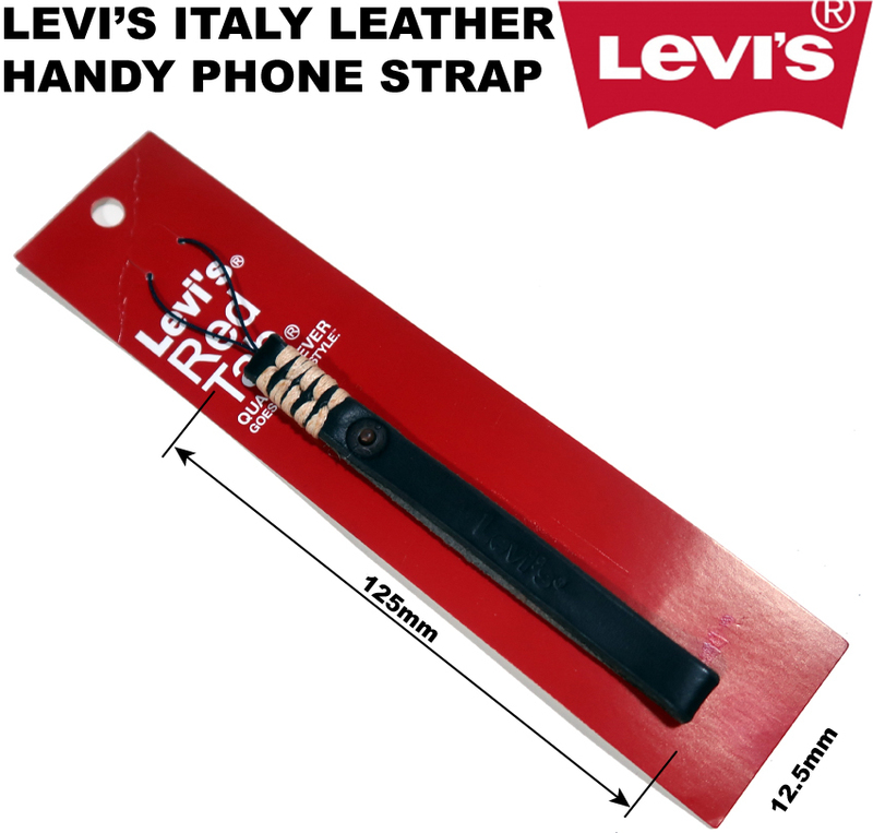 ■ 送料無料 新品 デッドストック 1点限定 LEVI'S 廃盤 レア 携帯ストラップ イタリアンレザー 手縫 ブラック ■