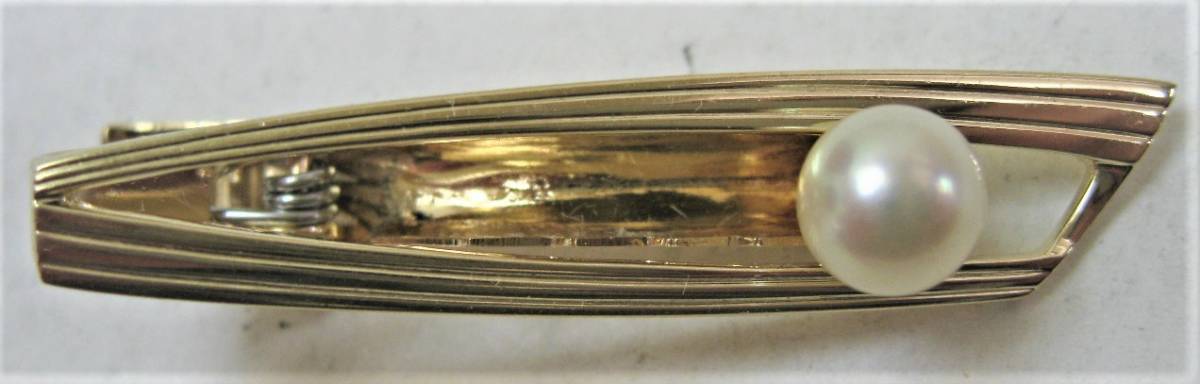 【東京 谷中 質屋おぢさん】ミキモト 真珠 MIKIMOTO K14 14金 タイピン パール7mm アコヤ真珠
