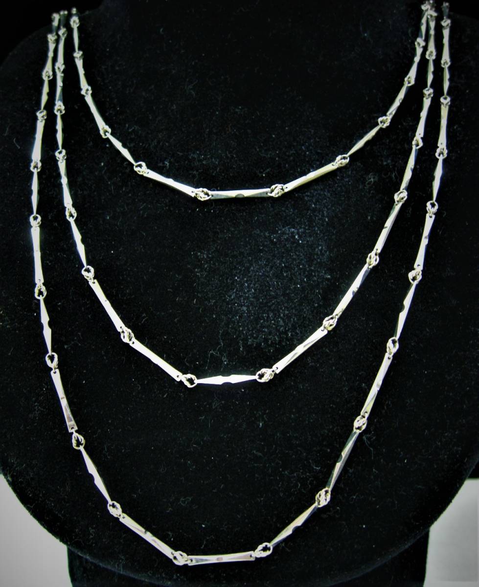 【東京 谷中 質屋おぢさん】Pt850 プラチナ ネックレス ゴージャスな3連