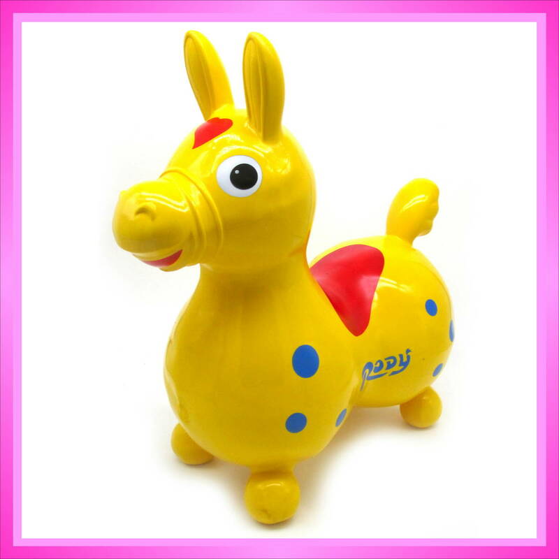 RODY ロディ ホース HORSE 乗用玩具 ベビー 子供用 3歳～ おもちゃ ビニール製 イエロー ／ 1点 Used