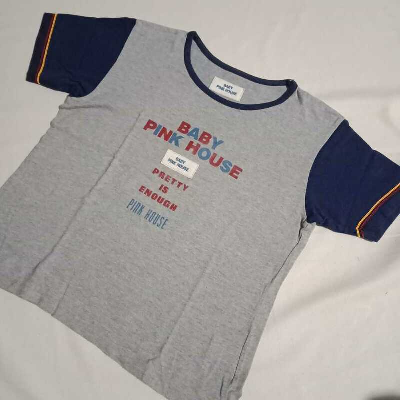 【 美品 】 BPH ④★ ベビーピンクハウス Tシャツ グレー ネイビー カラフル ロゴ 紺 PH ワールドロゴ 半袖Tシャツ PINKHOUSE ピンクハウス