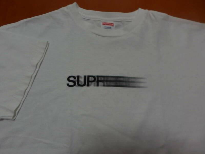 初期物 supreme motion LOGO Tシャツ Ｌサイズ 【丈詰め補正あり】 直営店購入品 白X黒