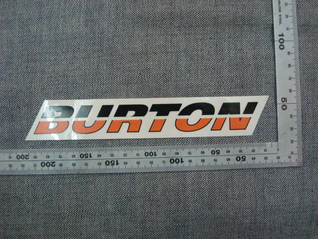 新品BURTON(バートン)ロゴステッカー（中）黒オレンジ