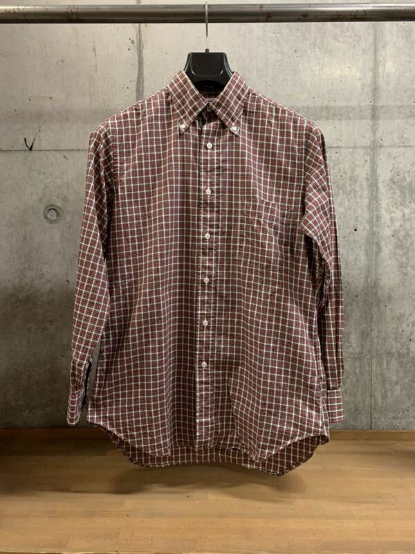 TROY SHIRT トロイシャツ BEAMS ビームス USA製 ボタンダウンシャツ チェックシャツ 長袖シャツ レッド 14H