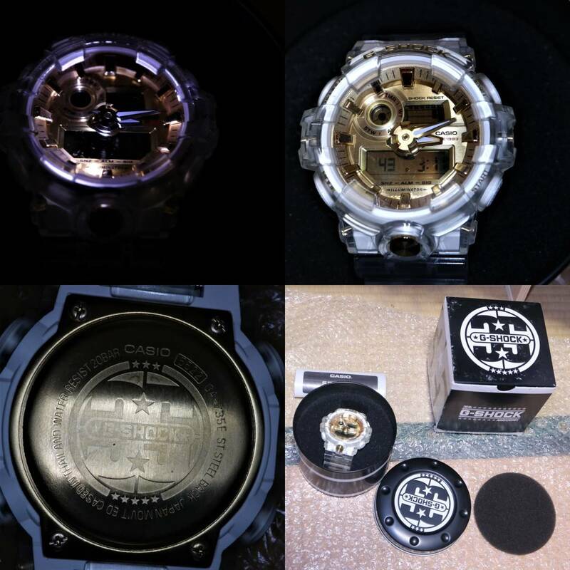 G-SHOCK 35周年記念限定モデル GLACIER GOLD グレイシアゴールド GA-735E-7AJRアナログクリア金