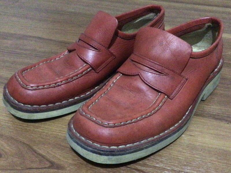 イタリア製★MOMA 赤 本革 レザーシューズ 靴 39サイズ(25.0cm相当) ローファー