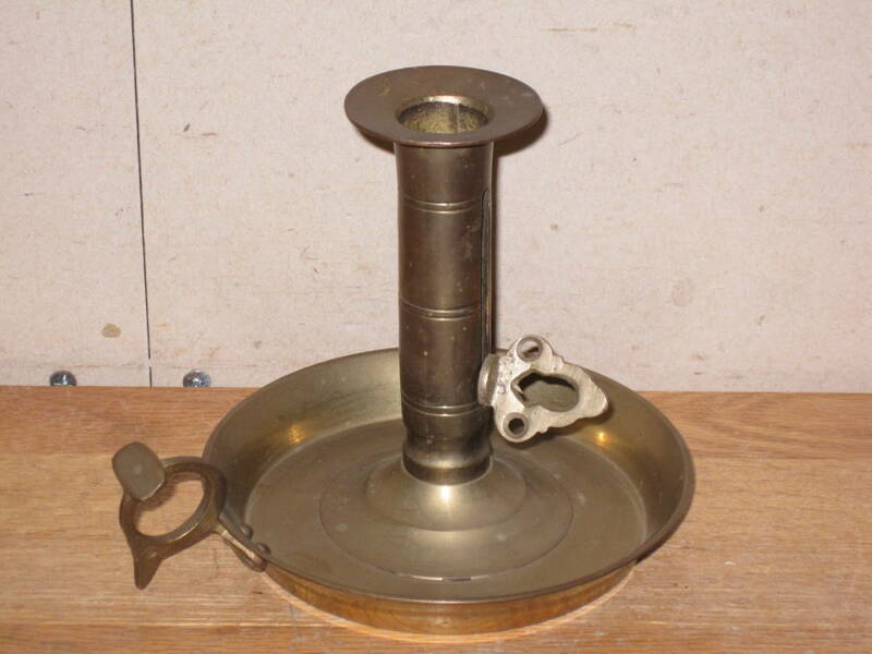 持ち手付き燭台 真鍮製 内径20mm MASSIV MESSING(検索 ロウソク立てブラス金属製キャンドルホルダー