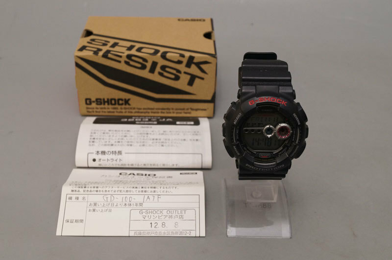 yv64 CASIO G-SHOCK 腕時計 GD-100-1AJF ブラック 防水 箱付 ジーショック カシオ