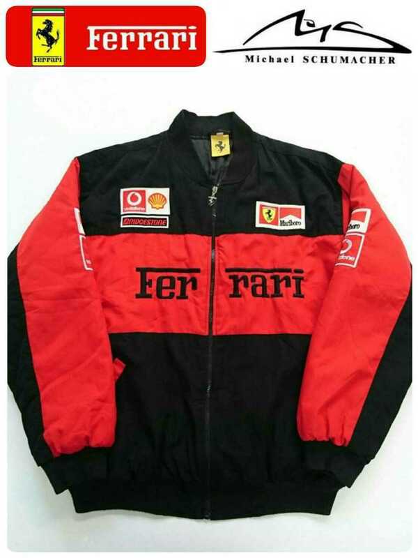 超激レア 90S F1 Ferrari Michael Schumacher フェラーリ ミハエルシューマッハ在籍時クルー中綿ジャケット L 良品 マールボロ メルセデス