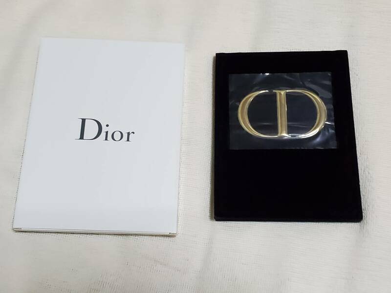 ディオール Dior 折り畳み ミラー 鏡 黒 ブラック ベロア生地 ノベルティ 未使用 新品 非売品 箱付き