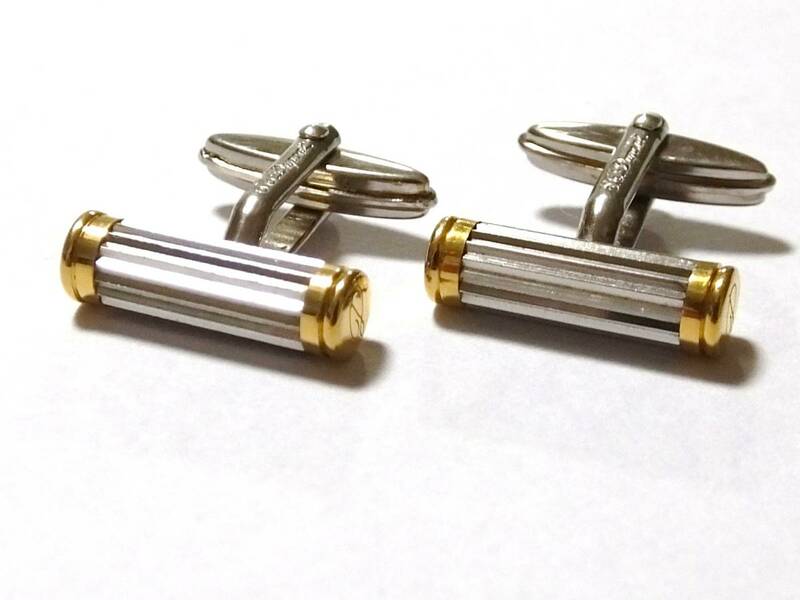 ヴィンテージ S.T.Dupont デュポン ストライプライン カフス サイドDロゴ CUFFLINKS カフリンクス カフスボタン