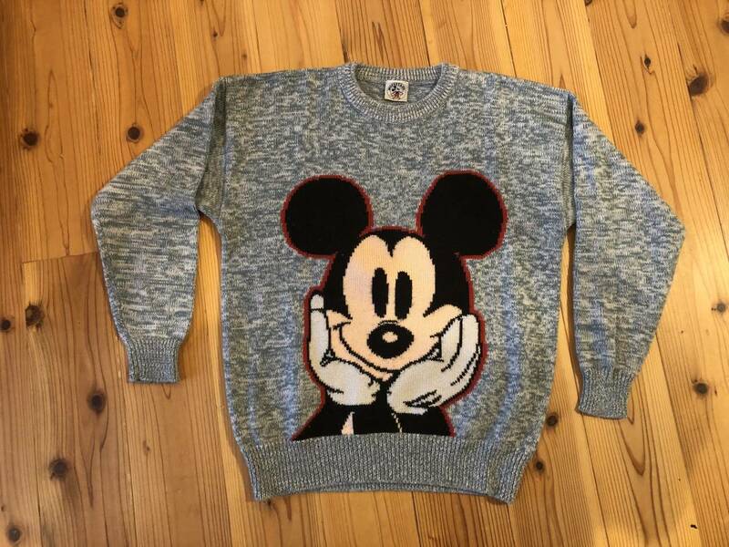 ミッキーマウス　セーター　80年代　90年代　ディズニー公式　サイズメンズM～L程度