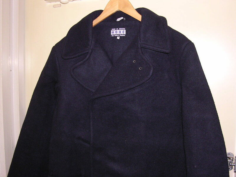 90s 00s 英国製 MADE TO MEASURE デザイン ウールジャケット M ネイビー vintage old 変形 Pコート