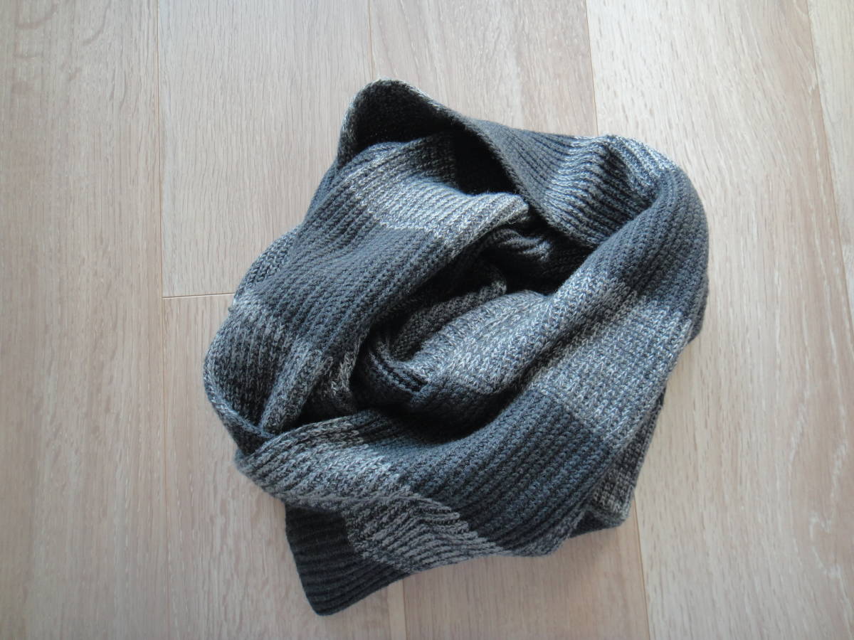 ☆BANANA REPUBLIC バナナリパブリック☆マフラー☆ストール☆グレー×チャコールグレー☆美品☆