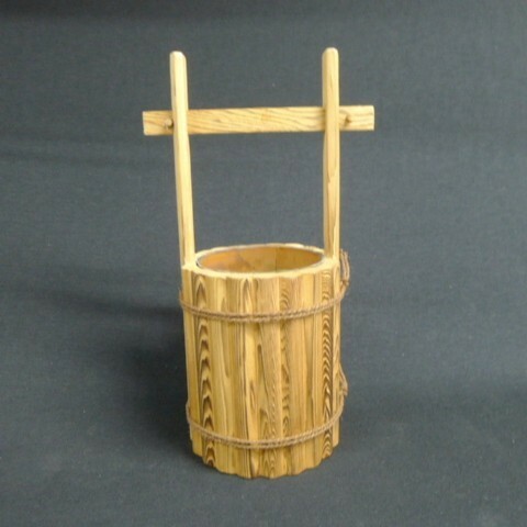 k120 竹製 花器 手桶 Size約：幅15Φ×高さ37cm/80