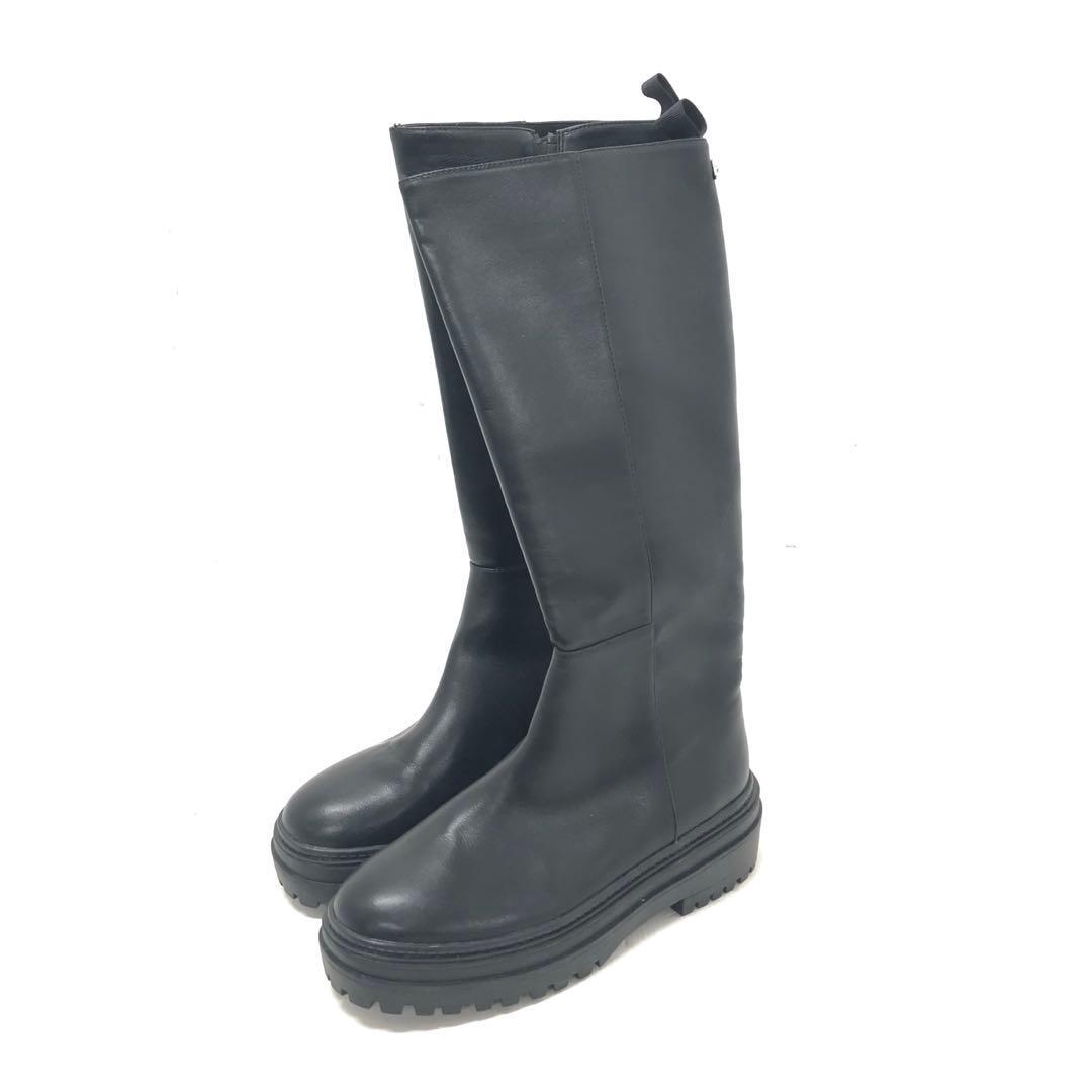 78◆100/Lucida トラックソール ロングブーツ サイズ:39 1211-5